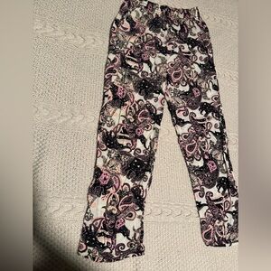 Paisley Print With Elephants 🐘 Pants in Pink and Black With Pockets